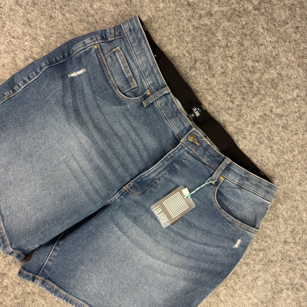 LuLaRoe Women Blue Denim Distressed Comfort Waist Shorts Size 34 RN 142161